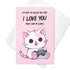Cute Gamer Cat Valentine's Day Greeting Card
